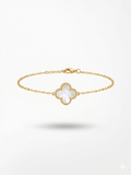 Bracelet Blanc Trèfle Nacre "Signature" – Acier Inoxydable Premium